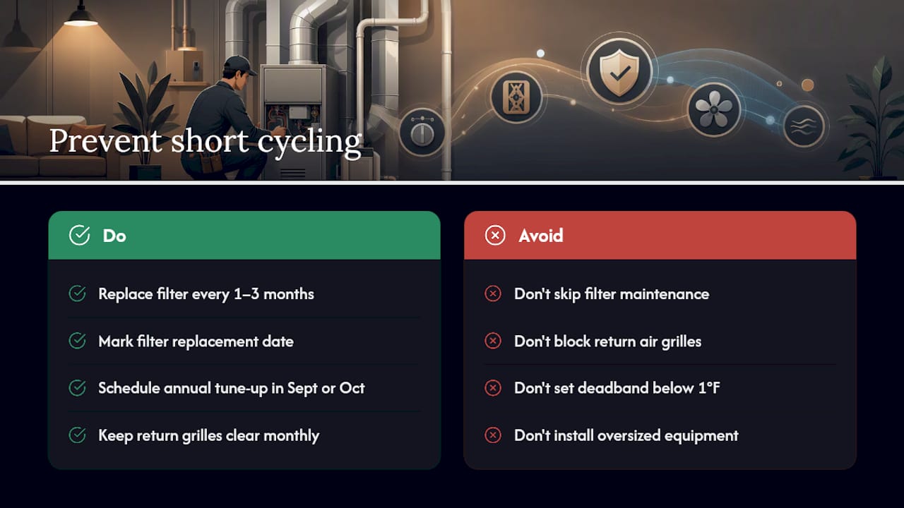 How to prevent short cycling before it starts — overview diagram