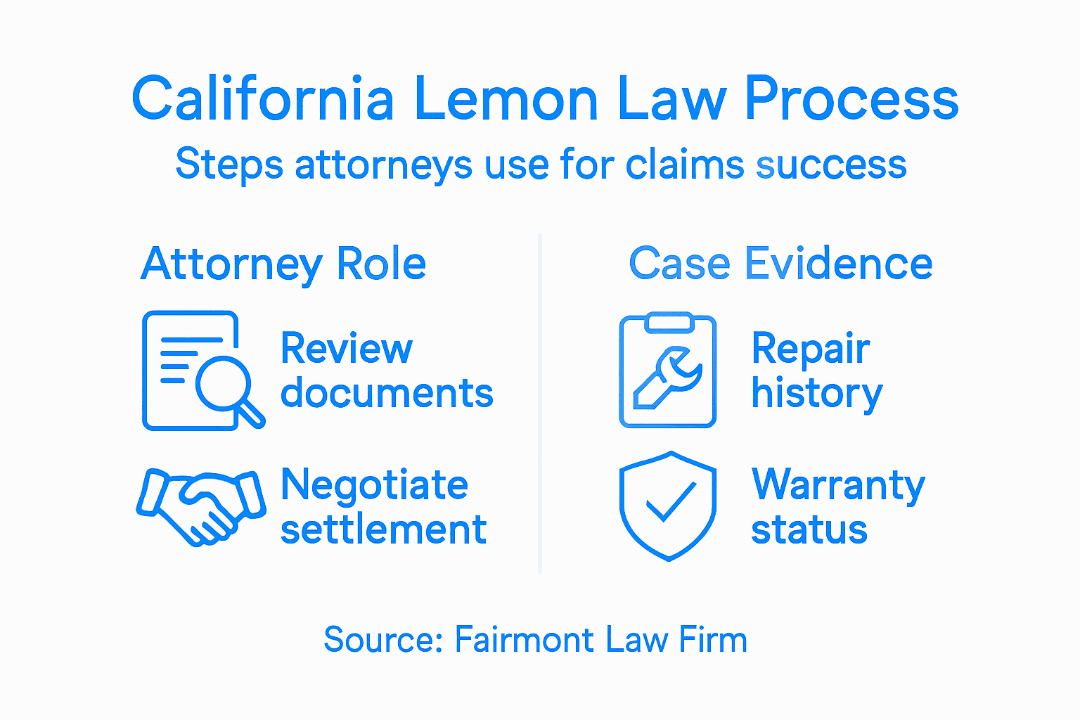 Infographic showing lemon law claim steps