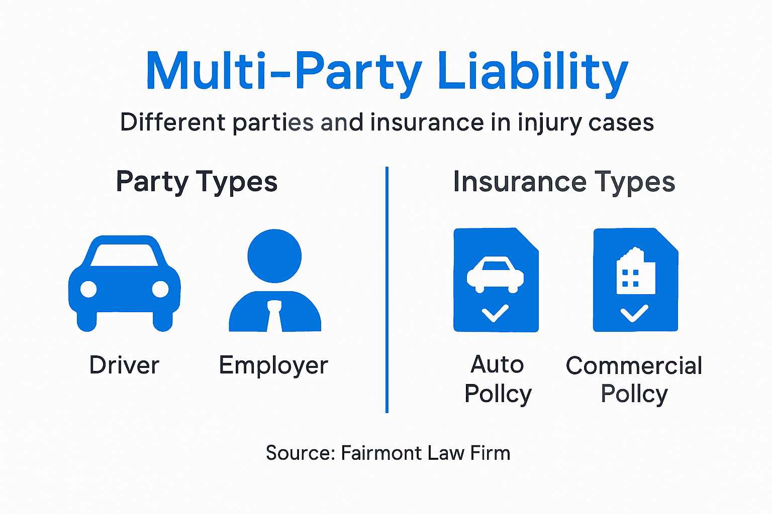 Infographic on multi-party liability and insurance