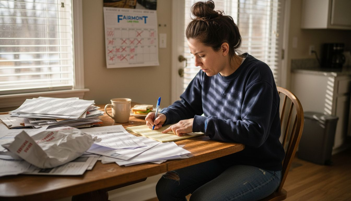Consumer checking vehicle warranty paperwork at home