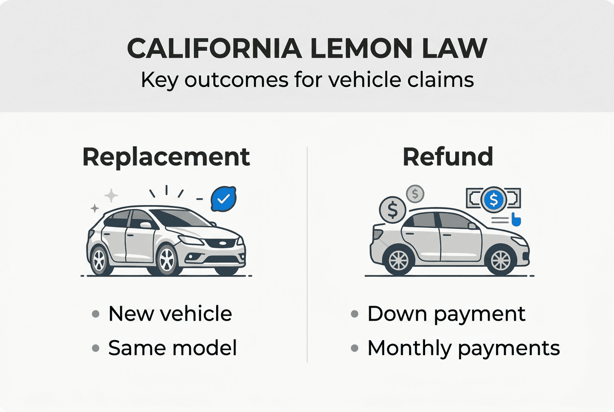 Infographic on lemon law claim outcomes