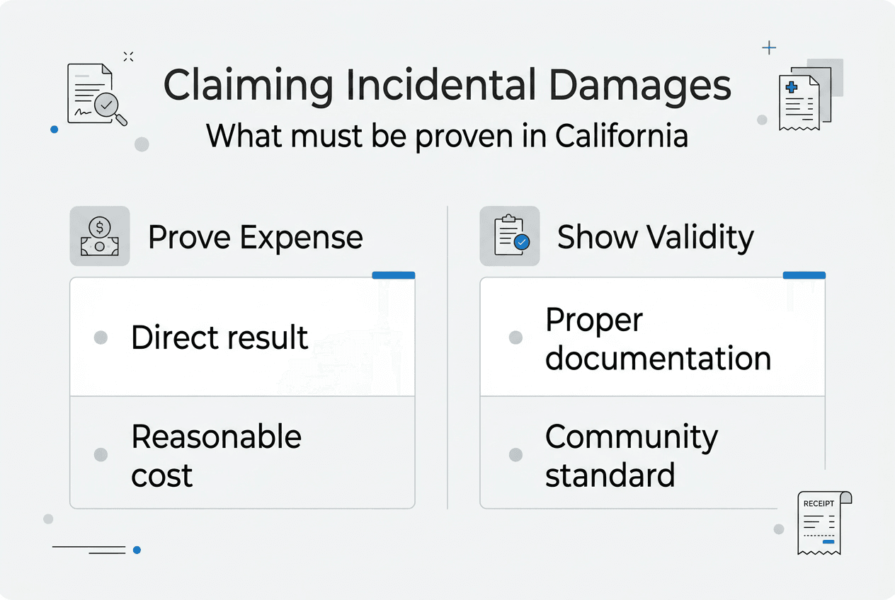 Infographic showing proof requirements for damages