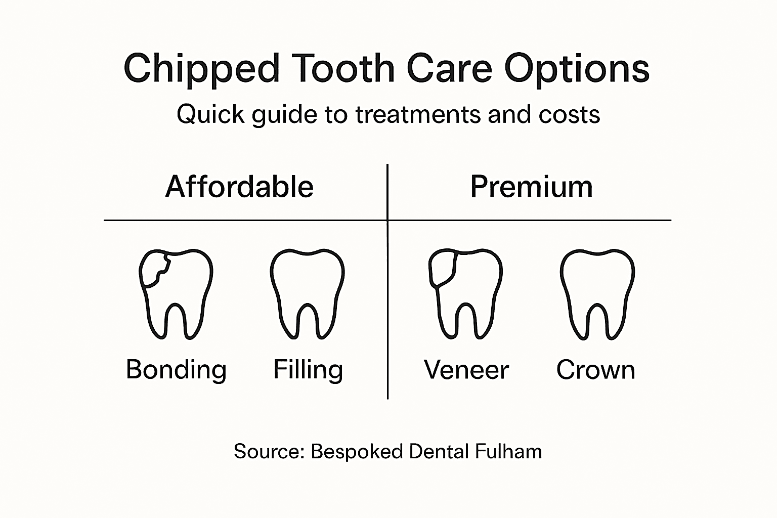 Infographic on chipped tooth treatment options