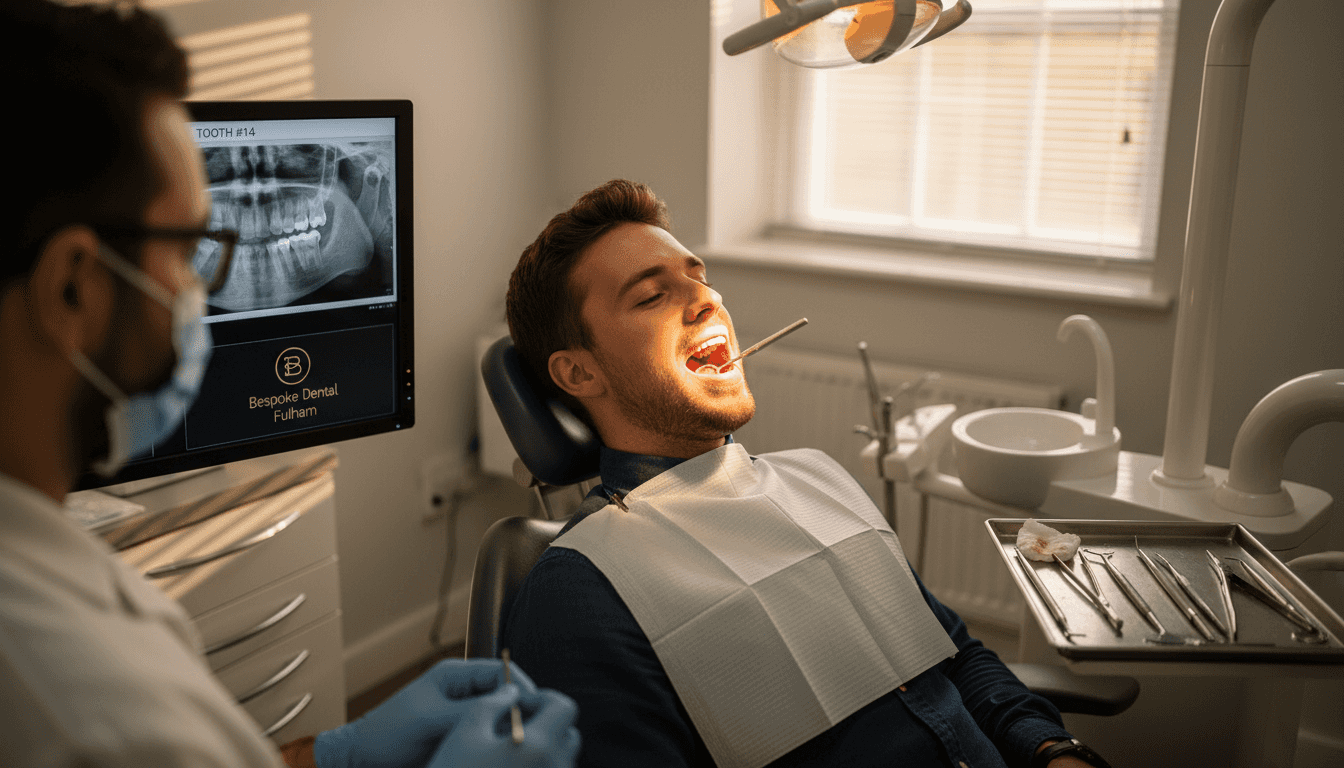 Dental exam for moderate chipped tooth