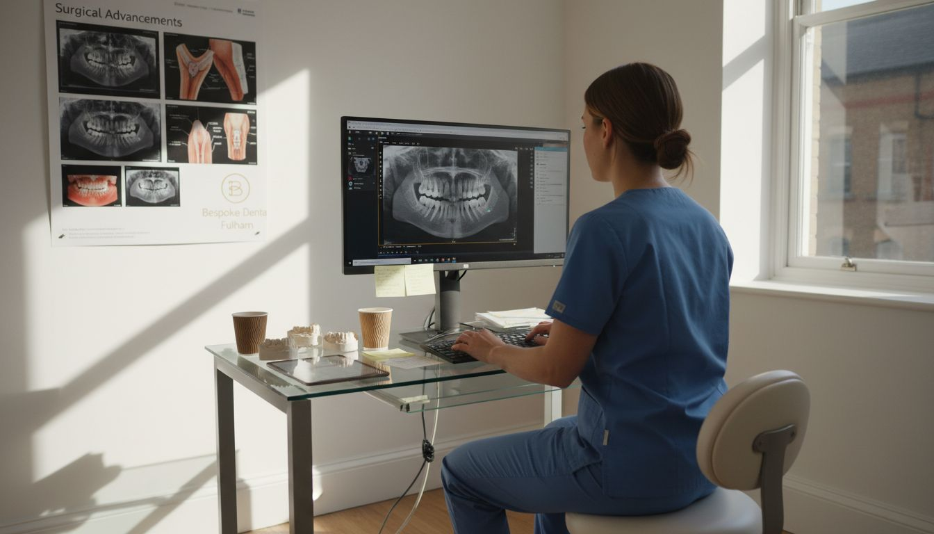 Technician reviewing dental extraction 3D scan