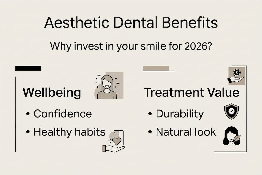Infographic with dental wellbeing and value points