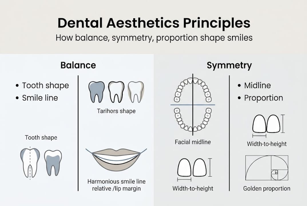 Infographic on dental aesthetics principles