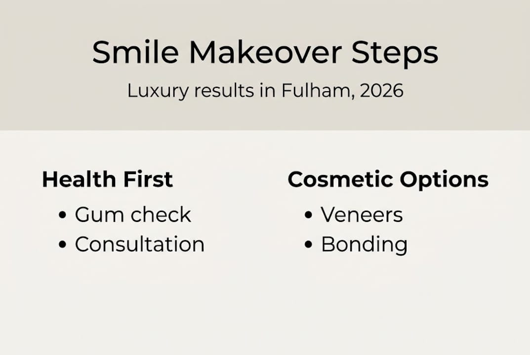 Infographic showing smile makeover steps