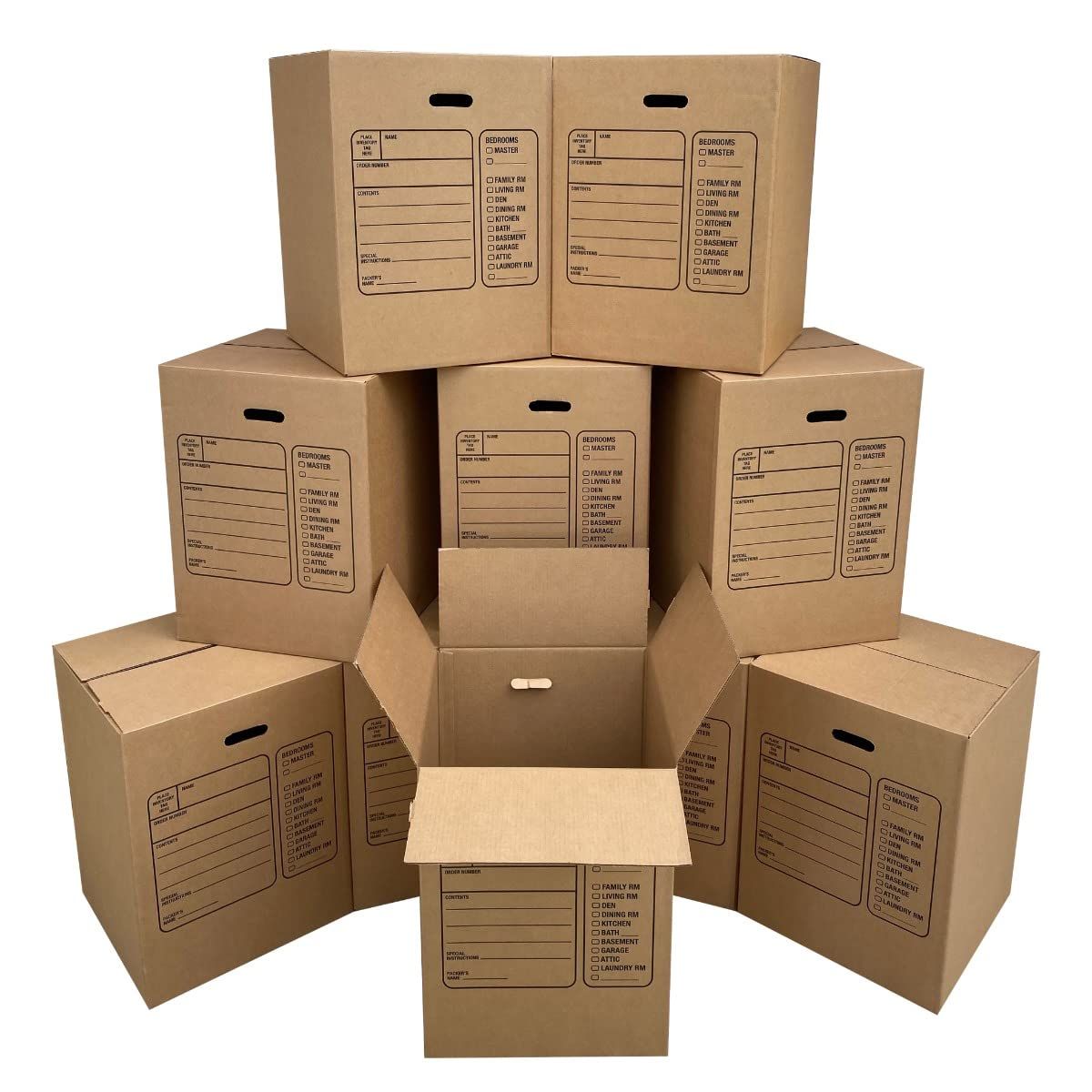 Amazon.com : Uboxes Moving Boxes with Handles, 10 Premium Large ...