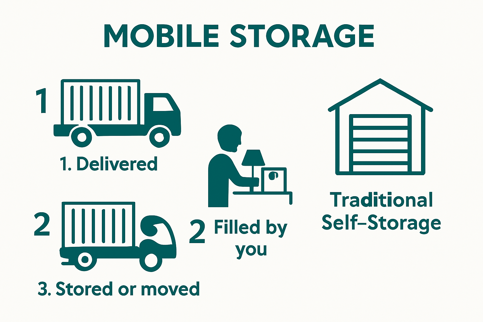Infographic showing how mobile storage works versus traditional storage