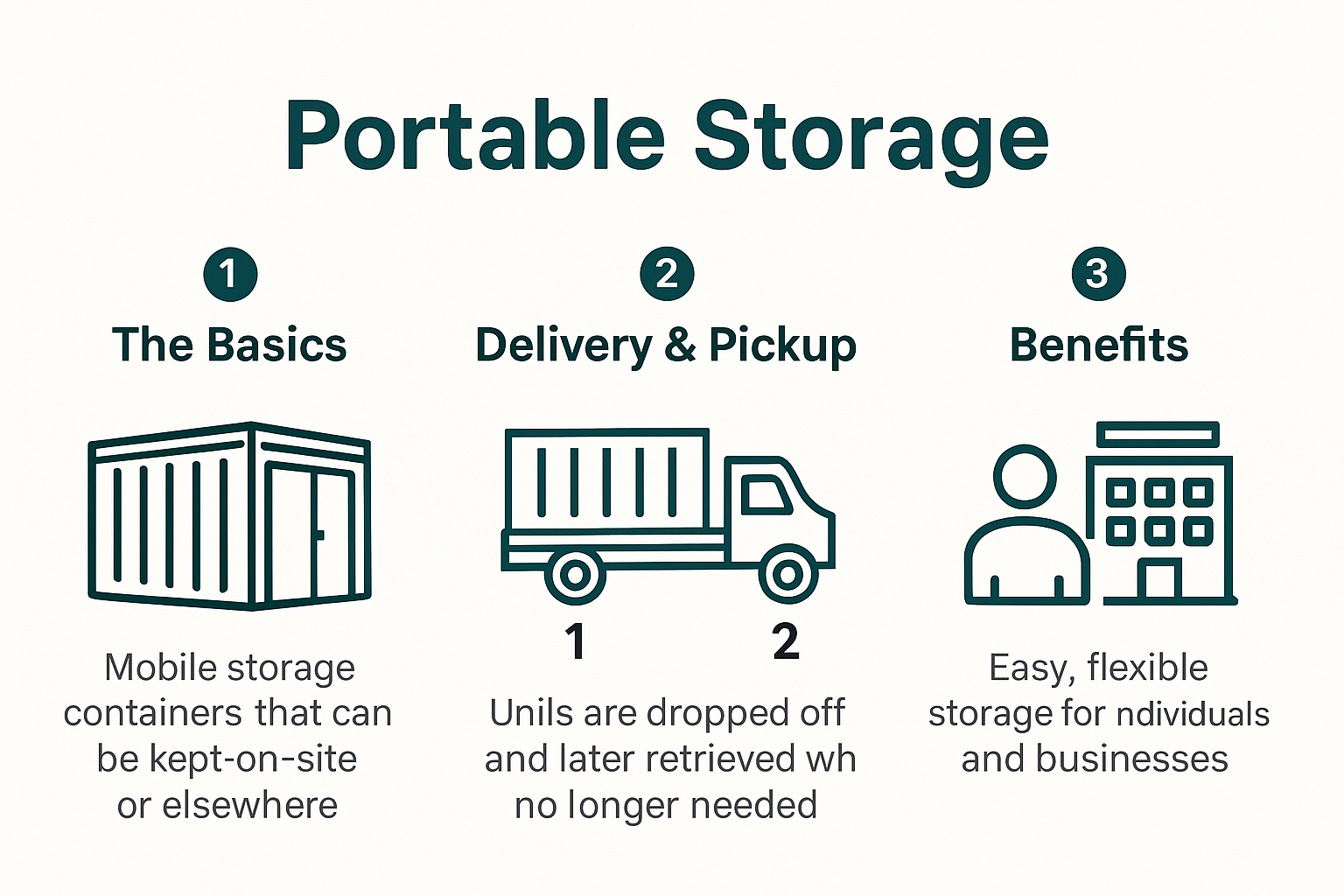 Infographic explaining what portable storage is and how it works