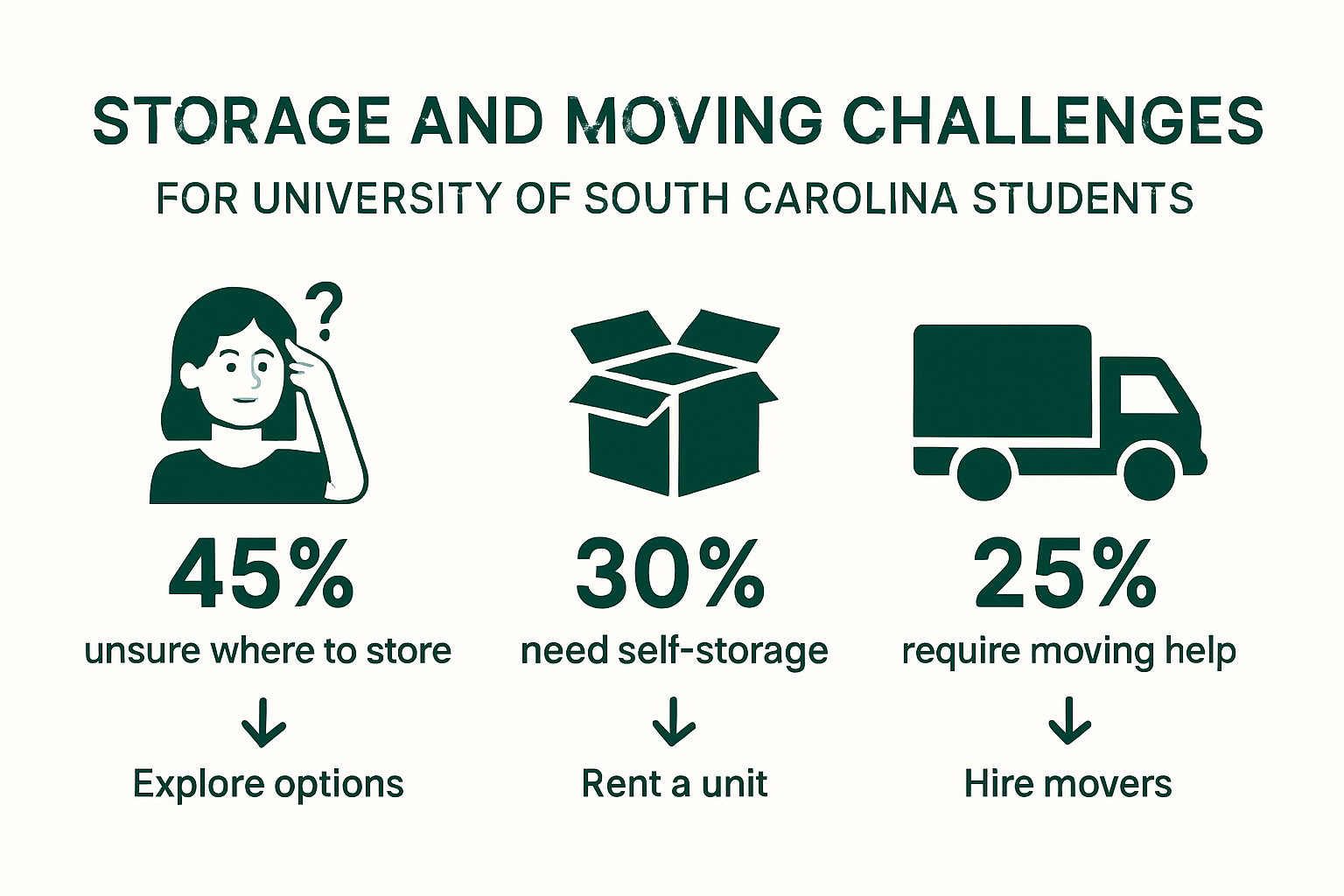 Infographic on USC student storage and moving solutions.