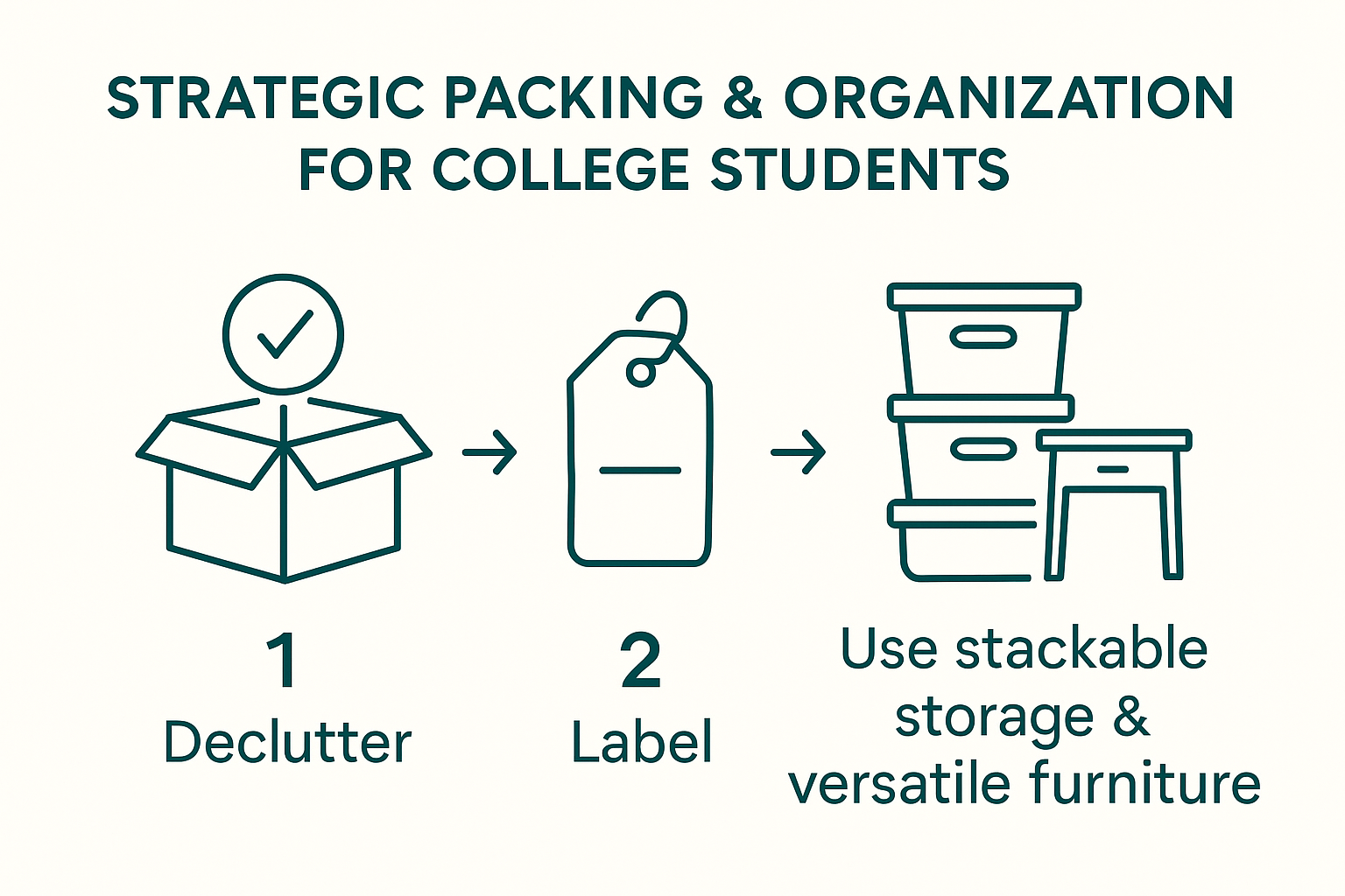 Infographic: college student packing and organizing process