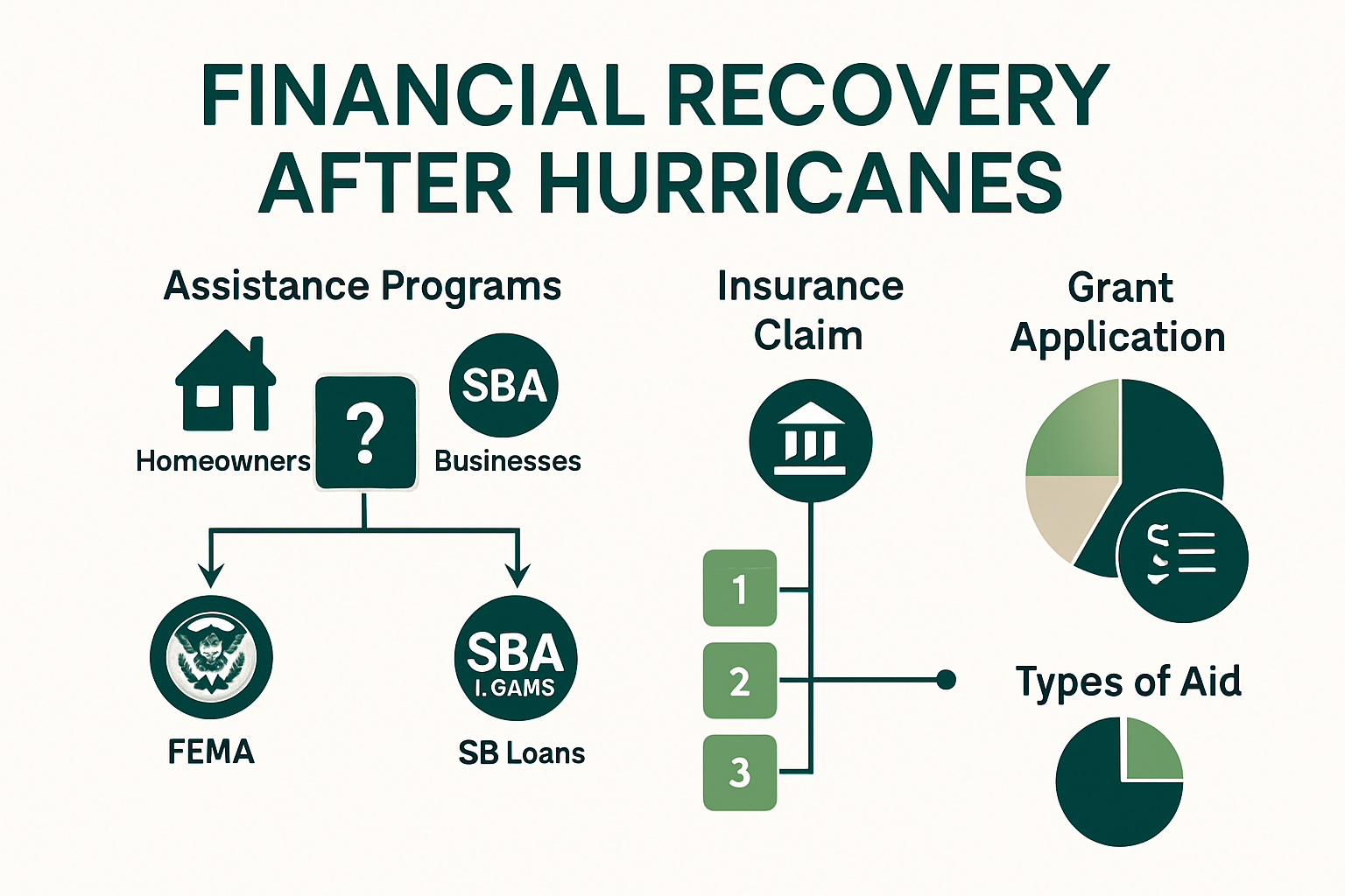 Financial recovery flowchart for hurricane aftermath