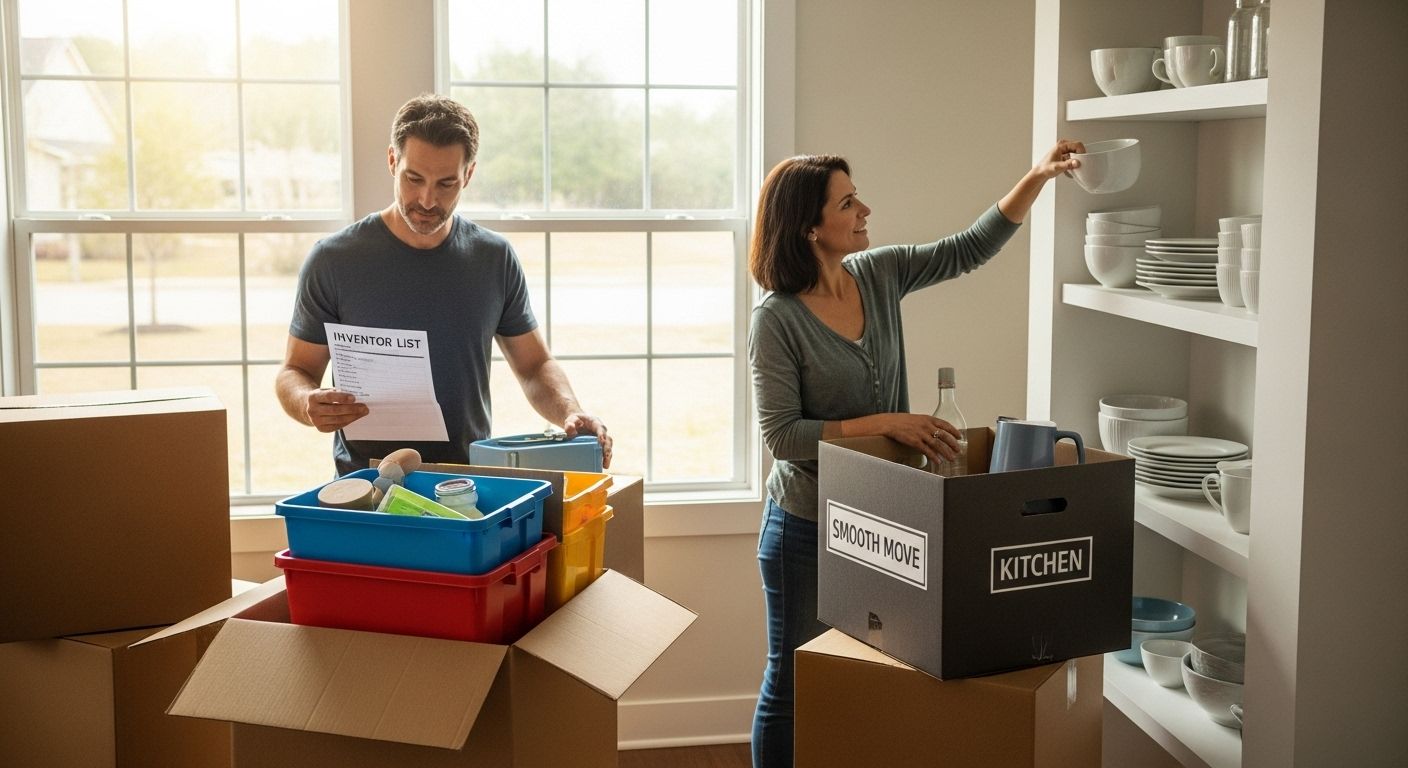 unpacking new home organization