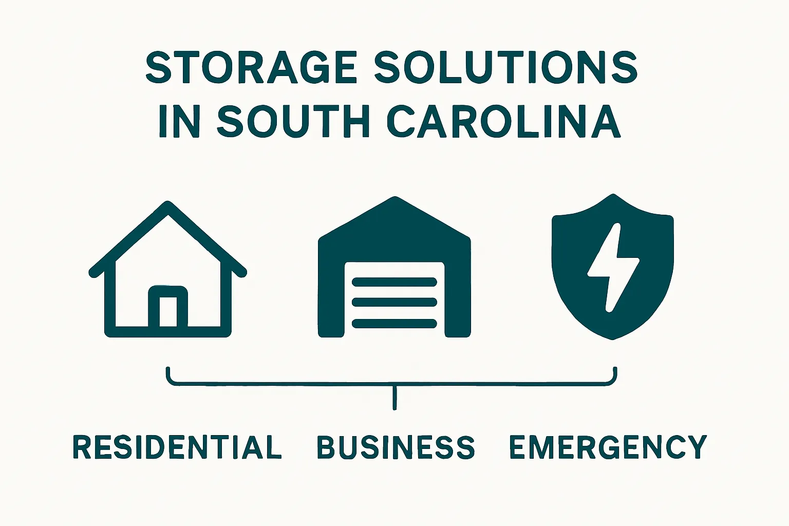 Infographic showing 3 storage solution types compared side by side