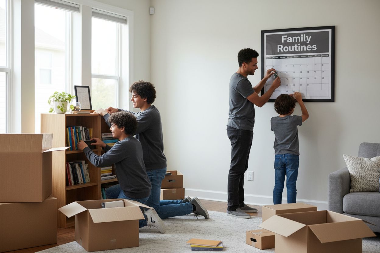 family unpacking routine
