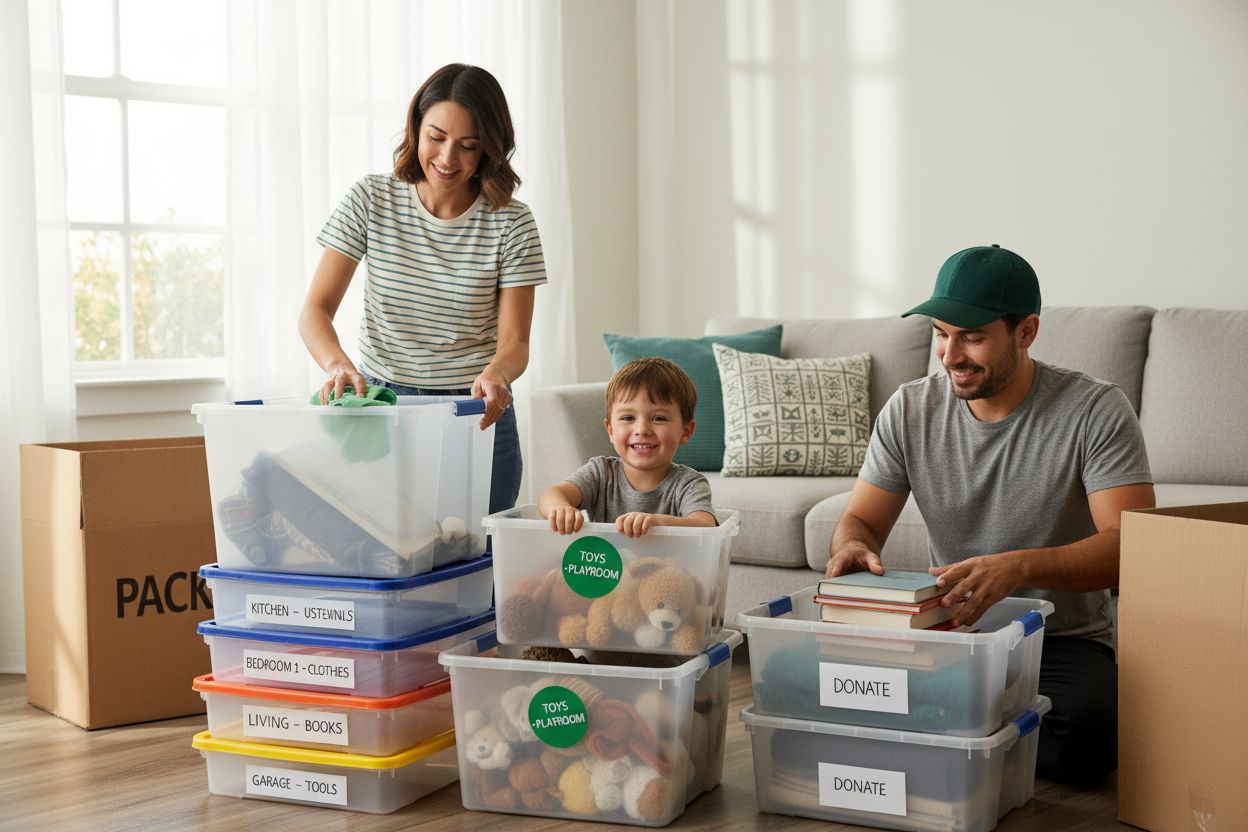 categorizing packing bins