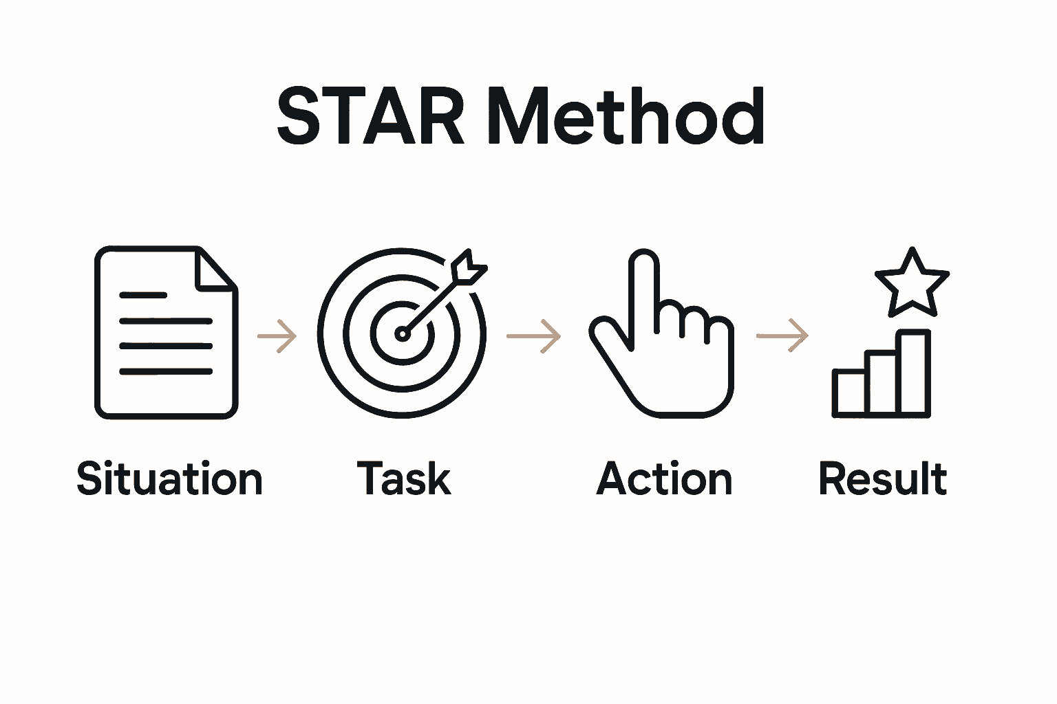 Infographic explaining the STAR method steps for interviews