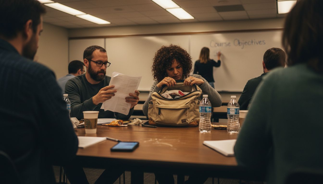 Adults learning in classroom after hours