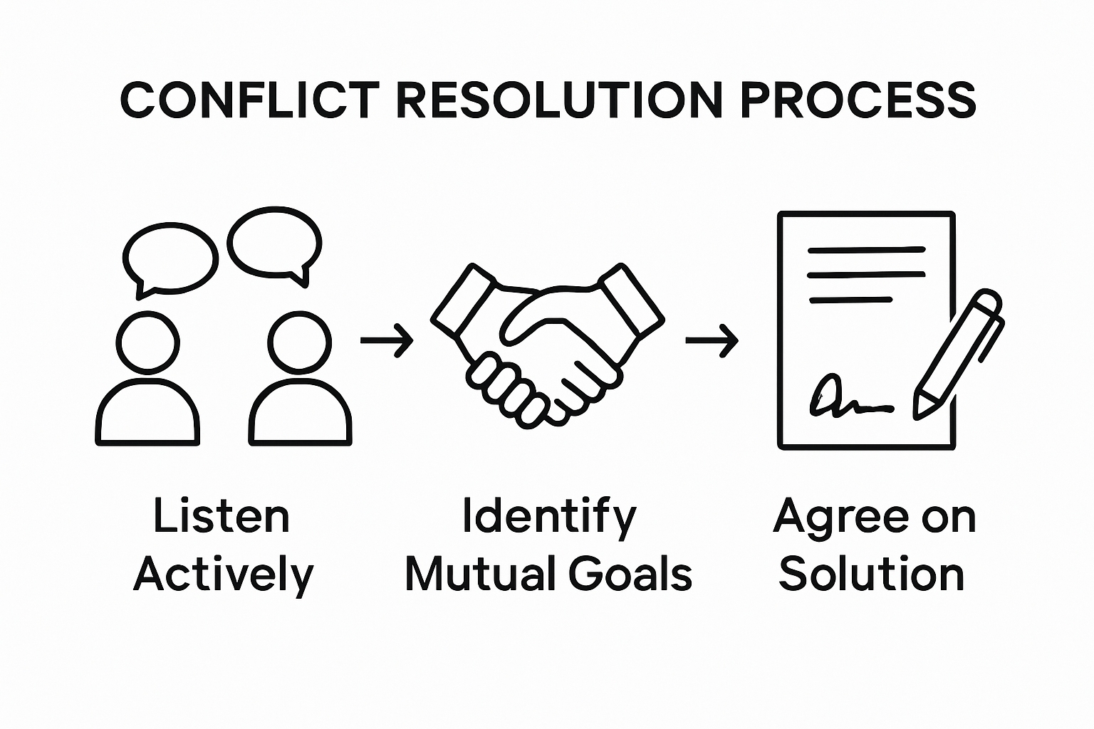 Infographic showing conflict resolution steps