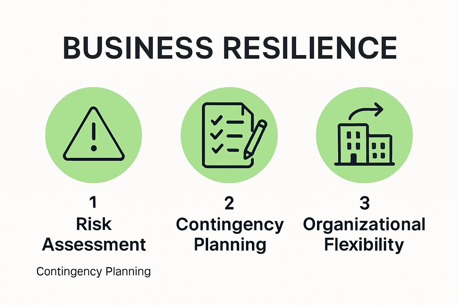 Infographic overview of business resilience strategies framework