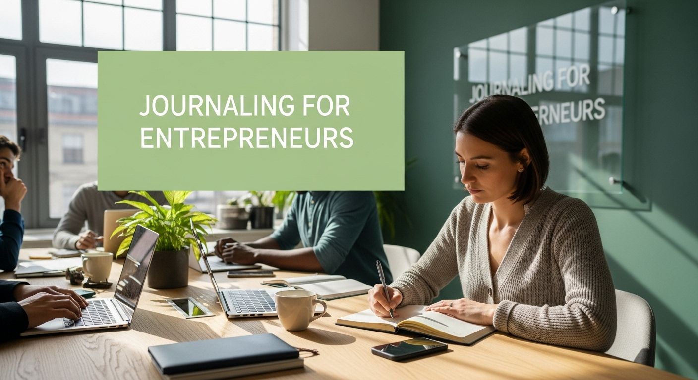entrepreneur journaling workspace