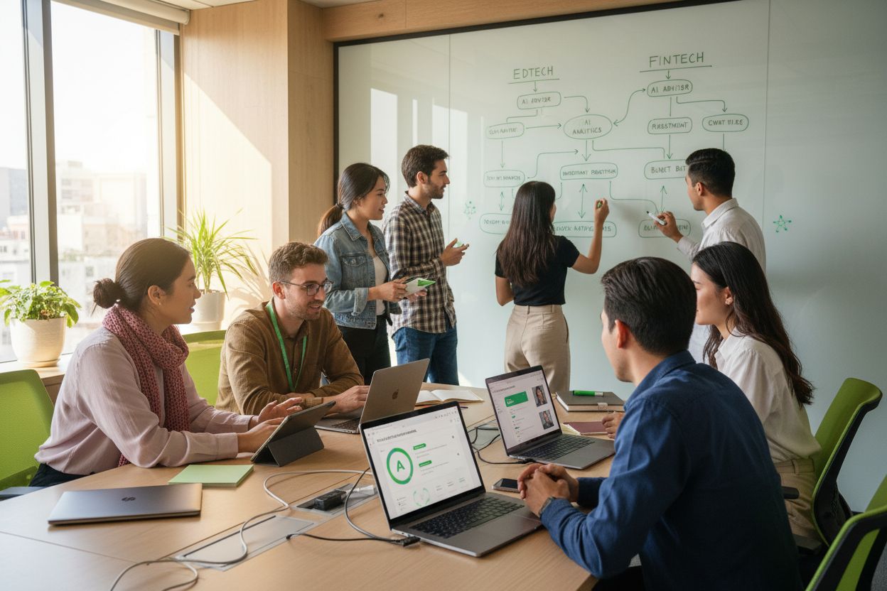 ai startup teamwork brainstorming