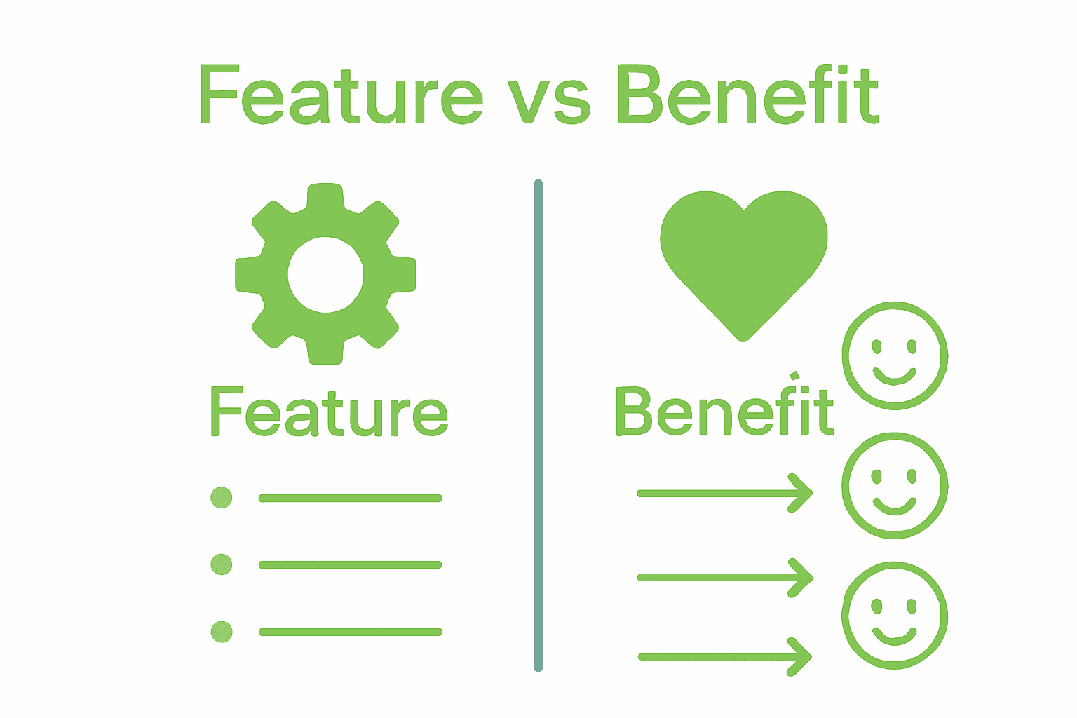 Infographic comparing product features and benefits