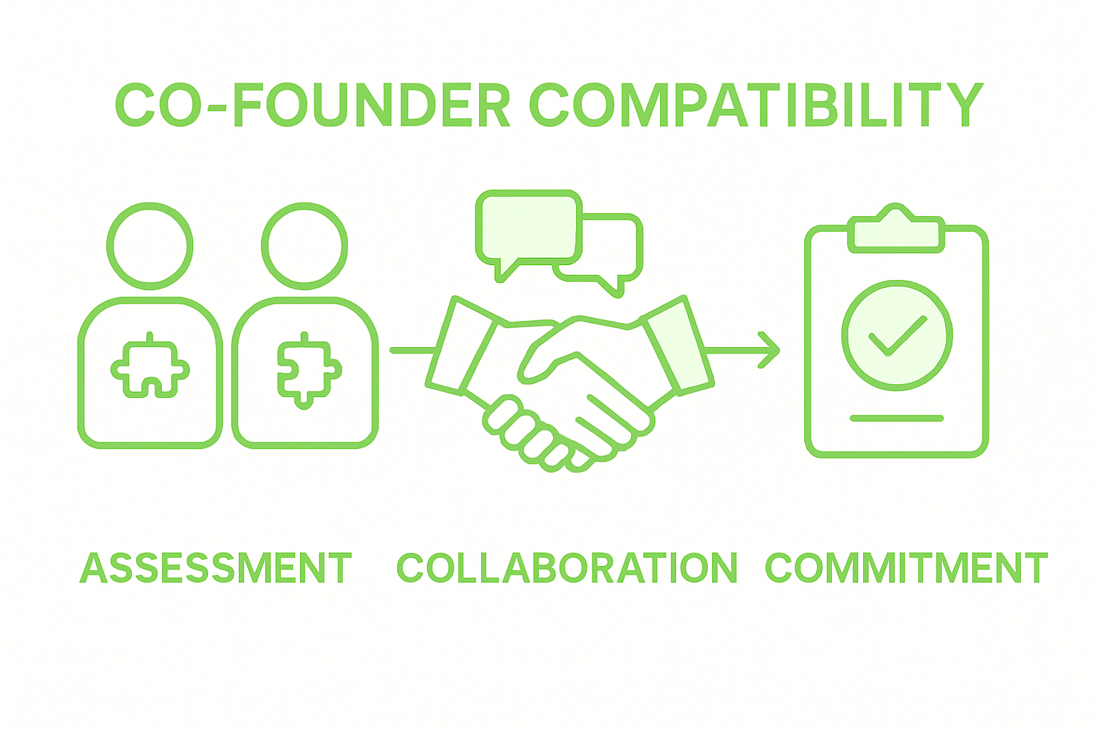 Infographic showing steps to co-founder compatibility