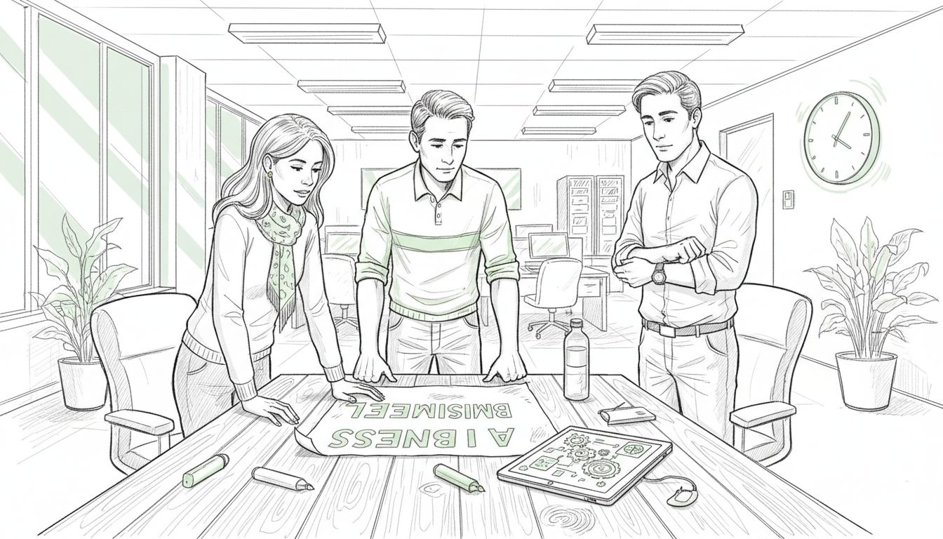 Team collaborating on business model strategy