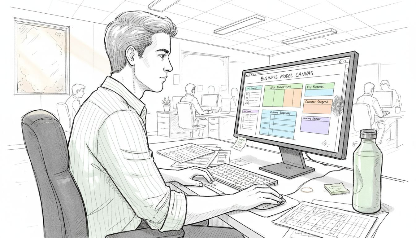 Person reviewing AI-powered analytics on monitor