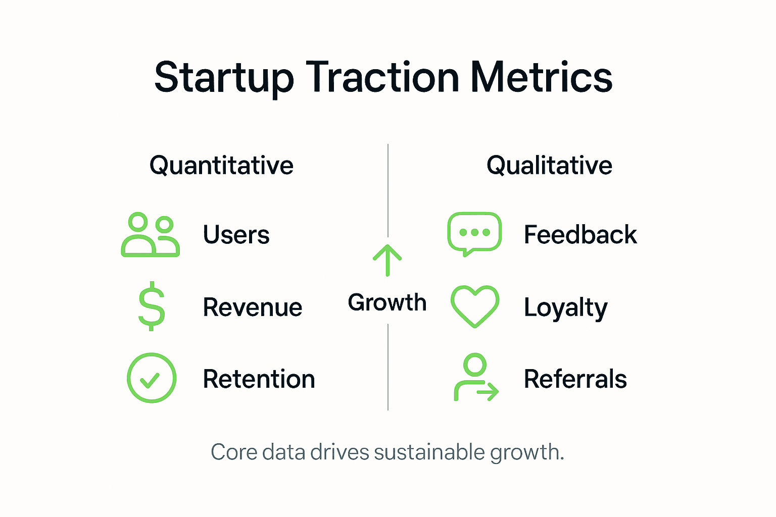 Infographic showing traction metrics for startups