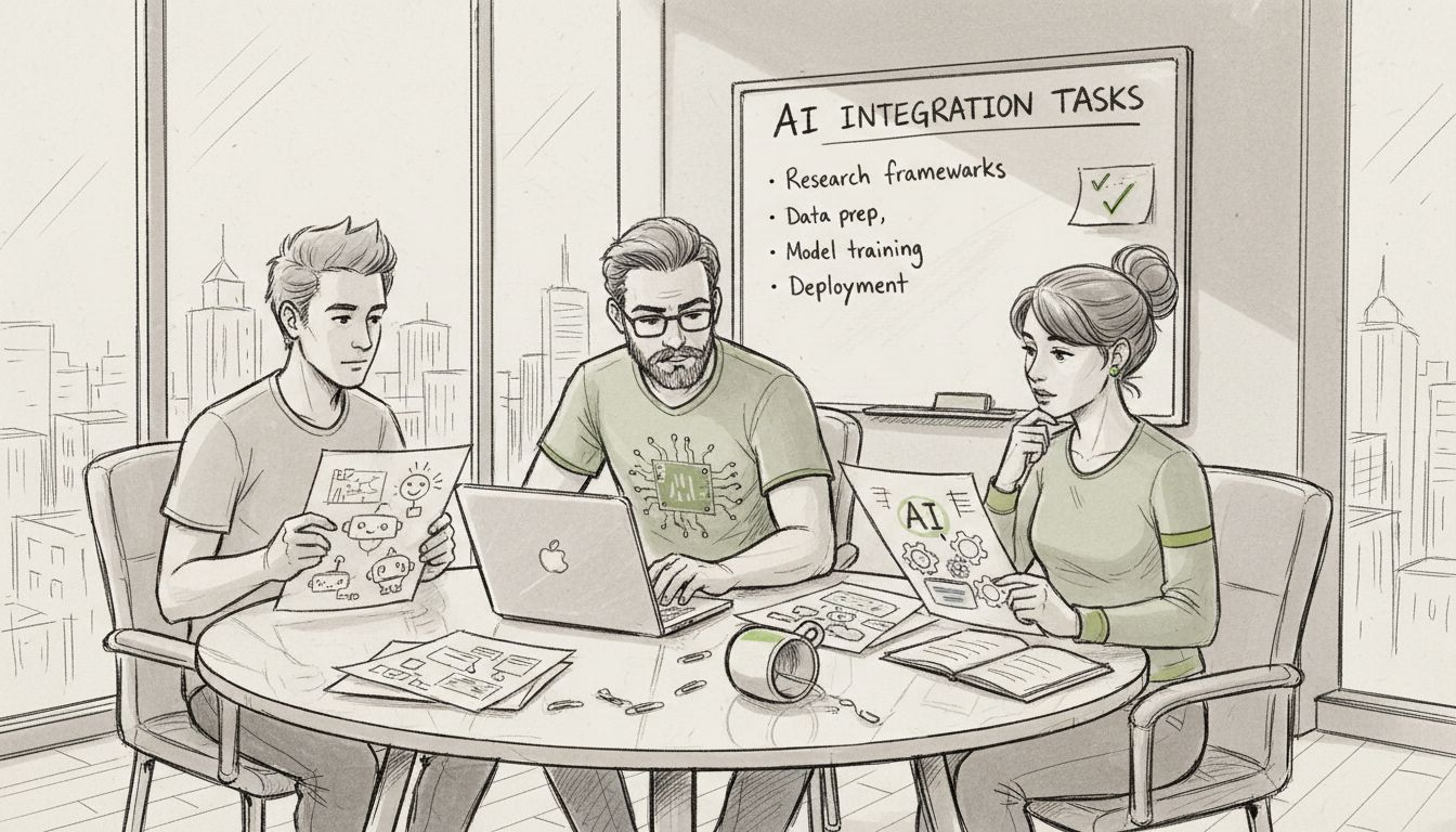 Team collaborating on AI coding tools