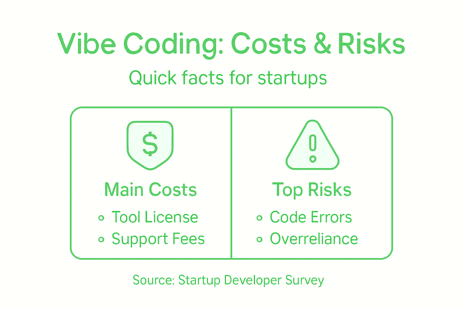 Infographic with costs and risks of vibe coding