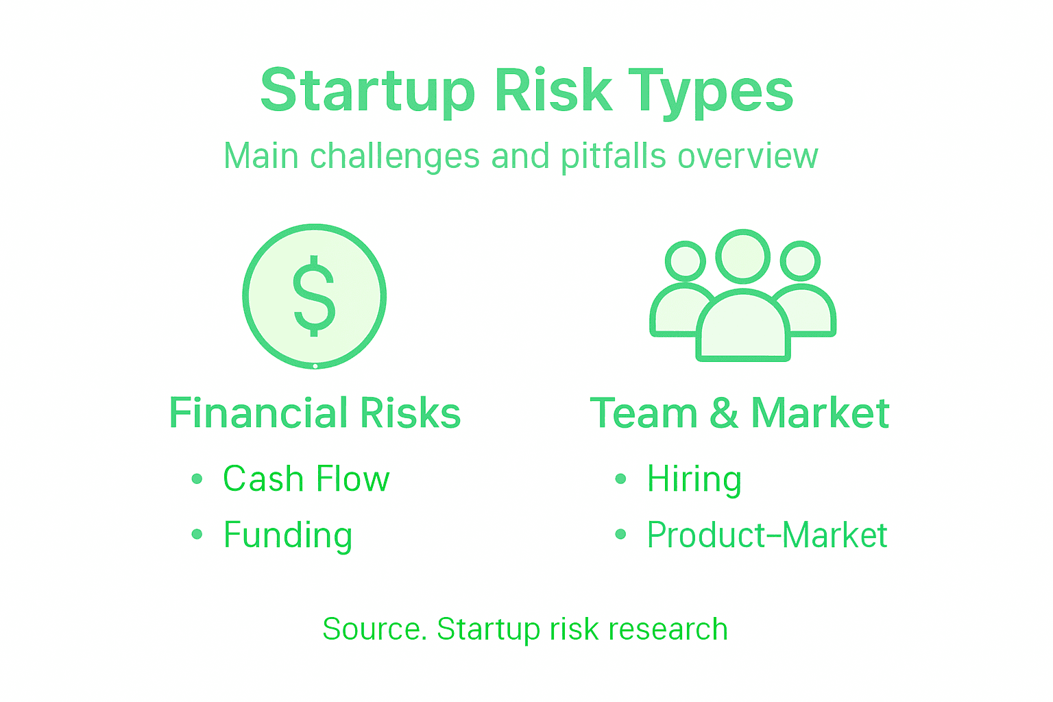 Infographic showing main startup risk types
