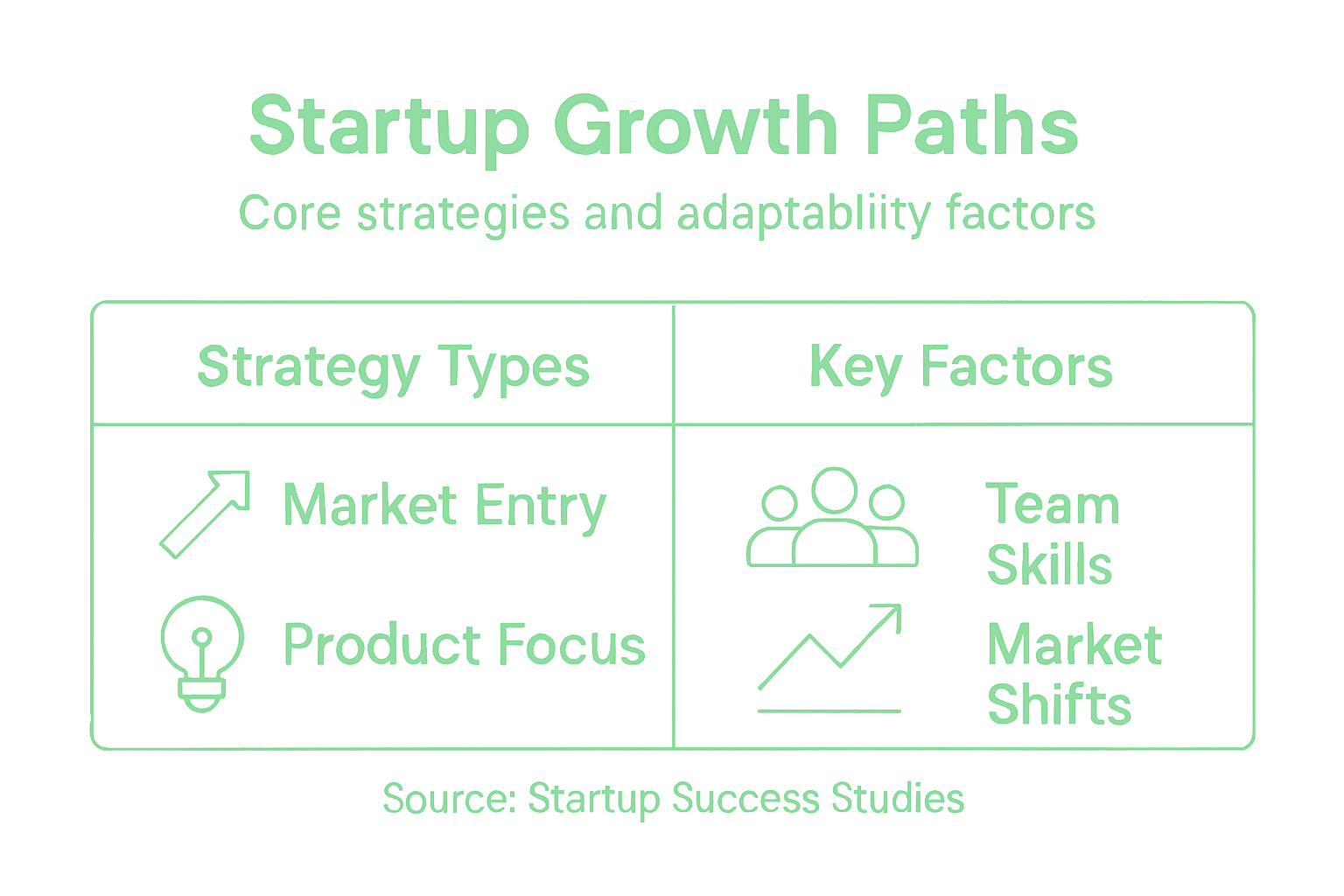 Infographic overview of startup growth strategy types