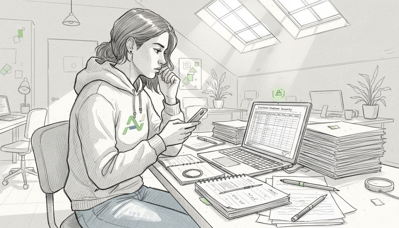 Founder reviewing customer validation notes