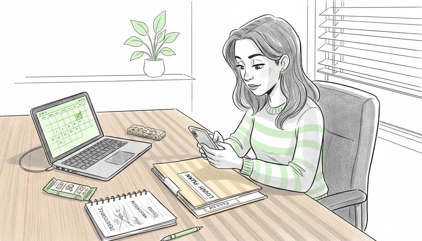 Person preparing launch timeline in office