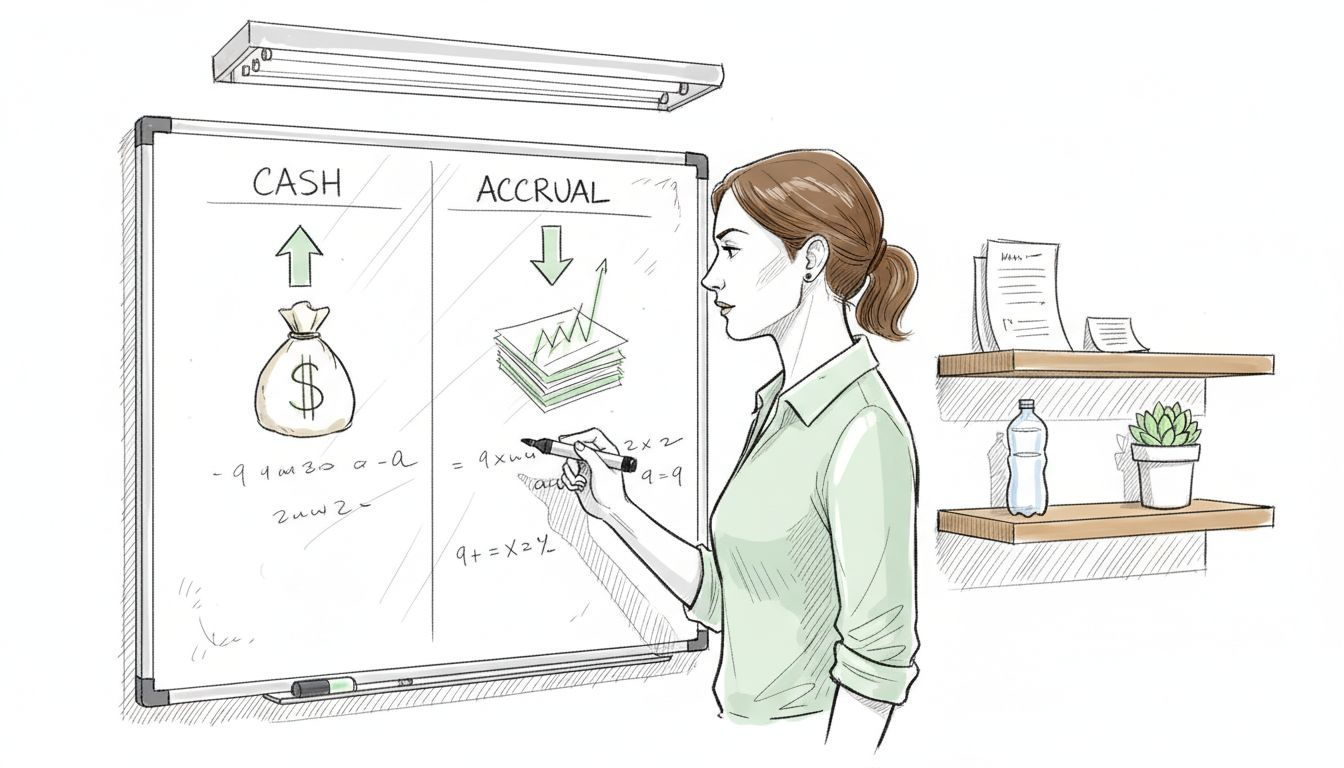 Business owner explains cash vs accrual method