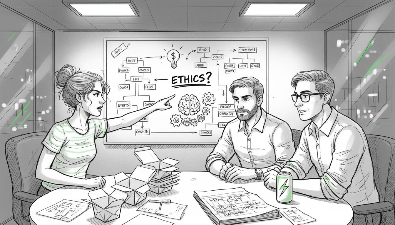 Startup founders debating tough ethical choices