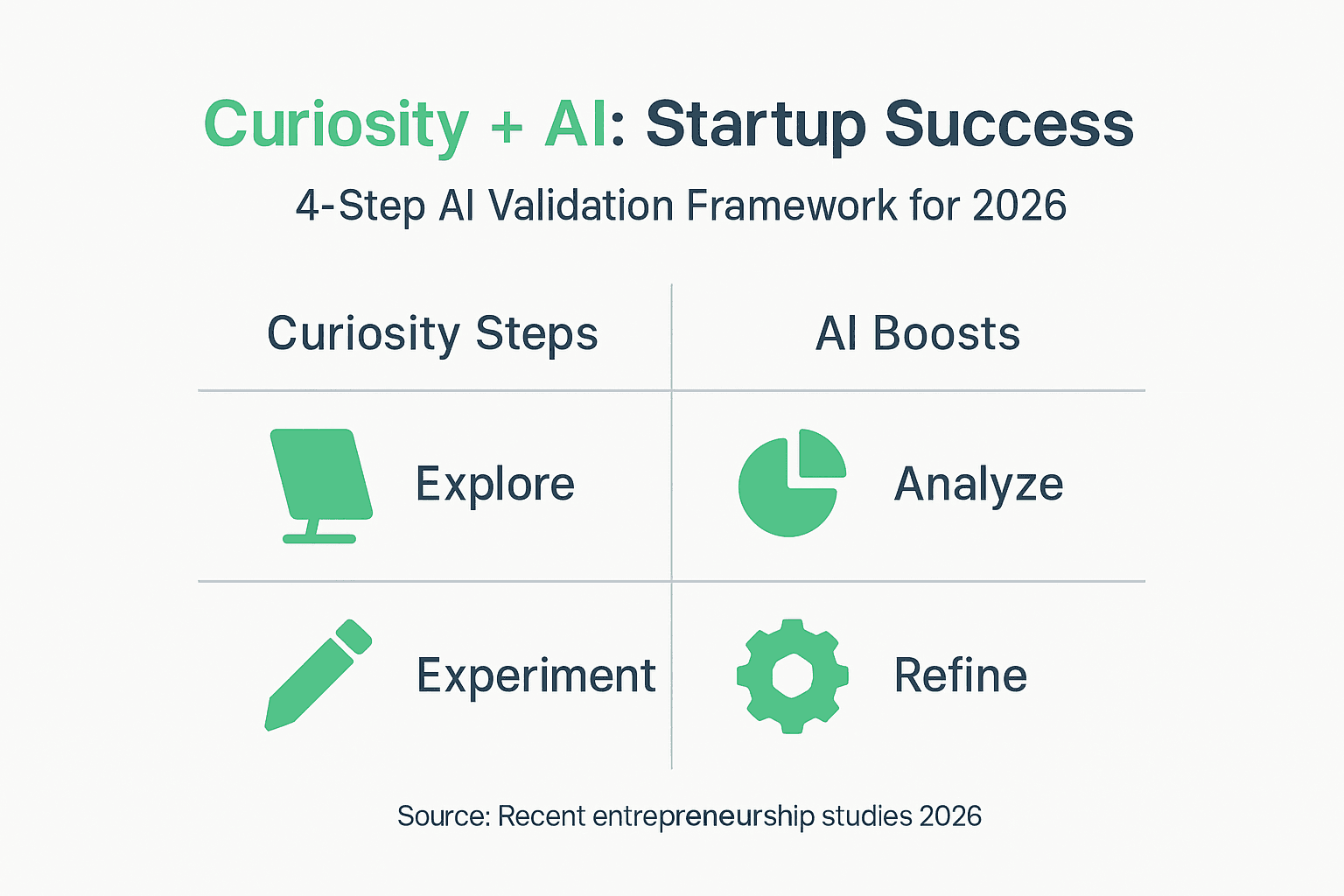 Infographic showing AI validation framework steps