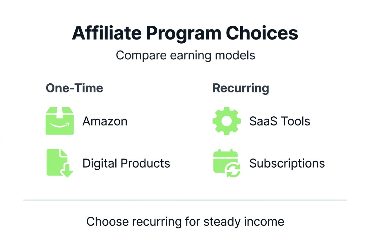 Infographic comparing affiliate program types