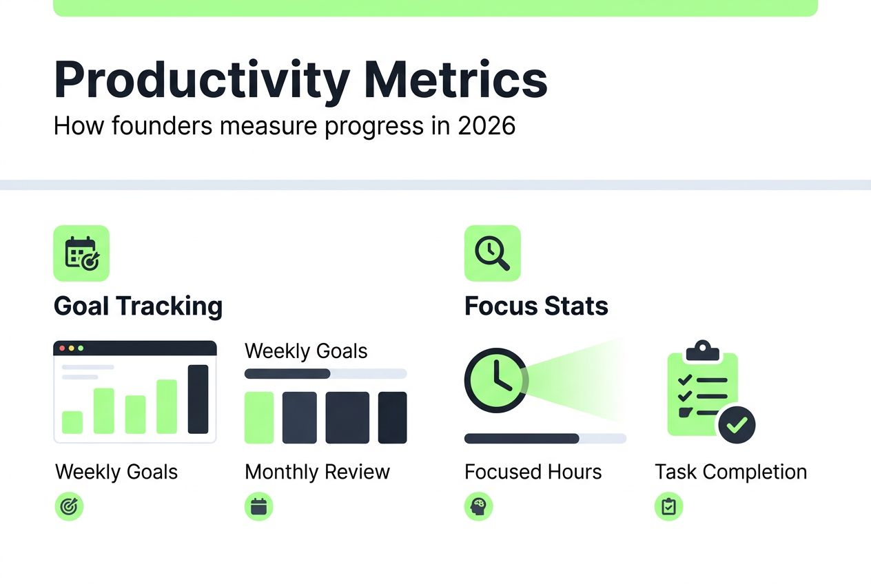 Infographic showing productivity metrics for founders