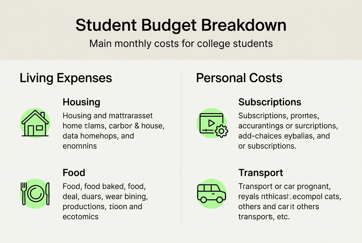 Infographic of monthly student expense categories