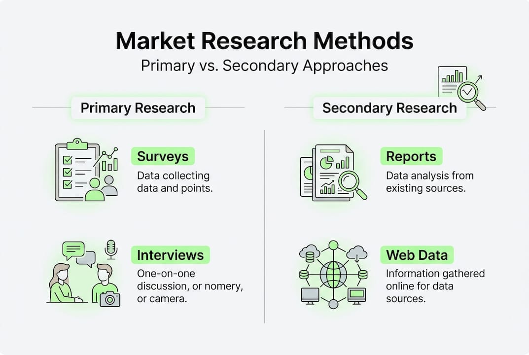Infographic showing market research method comparison