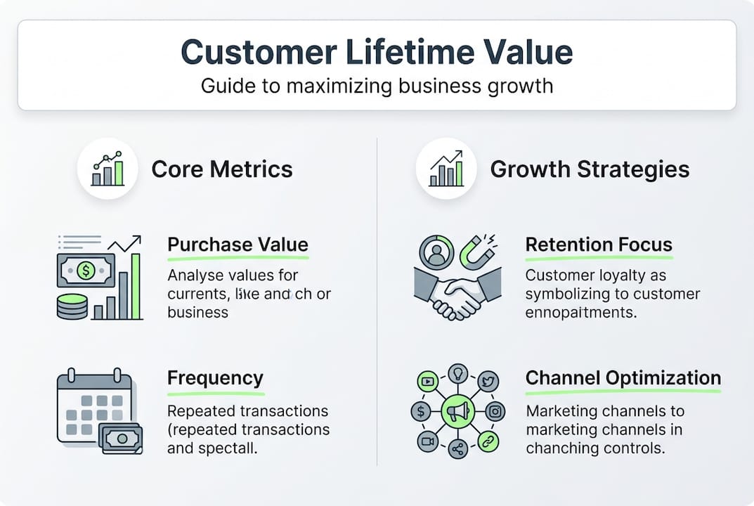 Infographic: customer lifetime value strategies core metrics
