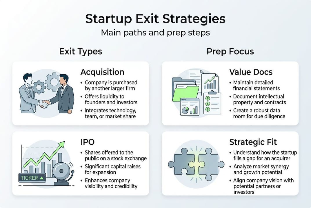 Infographic shows key startup exit strategies