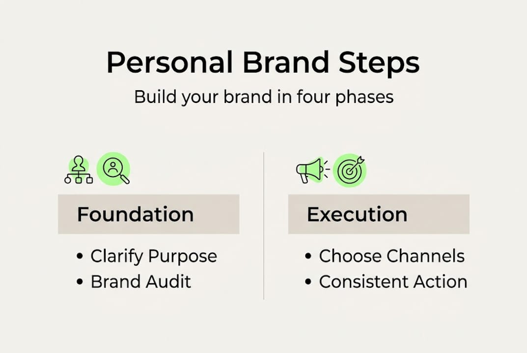 Infographic outlining four personal branding steps