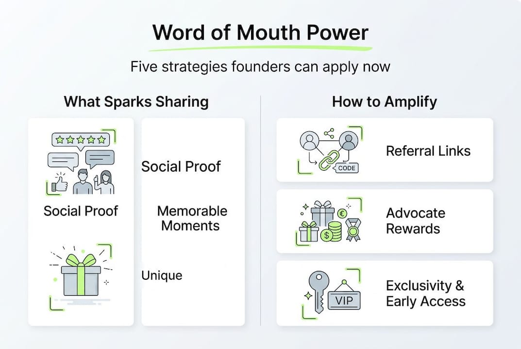 Infographic with strategies for word of mouth marketing